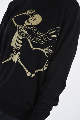 COUTURE Skeleton Embroidered Crewneck Sweater