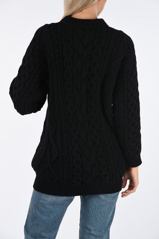 Wool and Cashmere cable knit crew-neck sweater