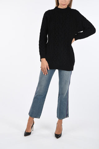 Wool and Cashmere cable knit crew-neck sweater