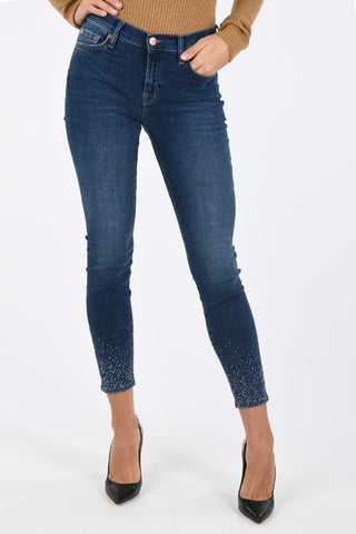 jeans skinny fit con strass