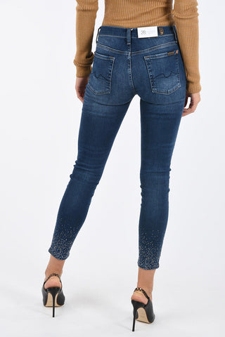 jeans skinny fit con strass