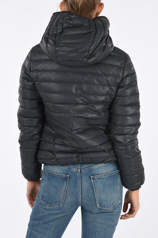 waist length leather MESSENEDUE down jacket