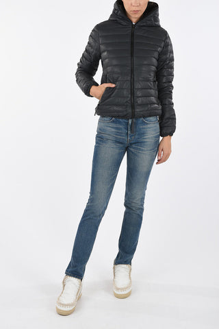 waist length leather MESSENEDUE down jacket