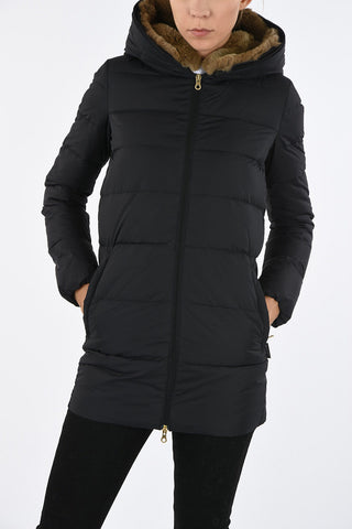 Real Fur Insert Three-Quarter Length CARYSDUE Down Jacket