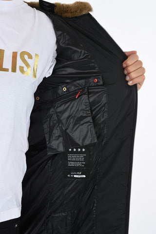 Real Fur Insert Three-Quarter Length CARYSDUE Down Jacket