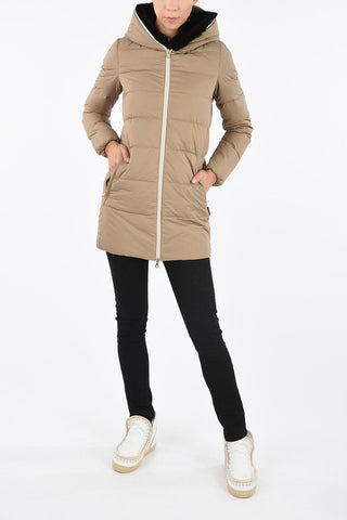 Real Fur Insert Three-Quarter Length CARYSDUE Down Jacket