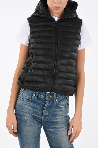Leather Sleeveless MIRMEXDUE Down Jacket