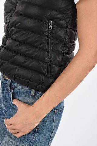 Leather Sleeveless MIRMEXDUE Down Jacket