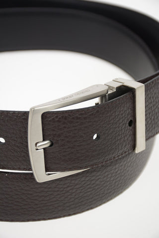 GIORGIO ARMANI 40mm Leather Barb Belt