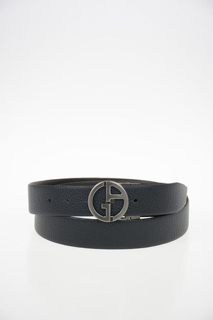 GIORGIO ARMANI 40mm Leather Belt With Plate