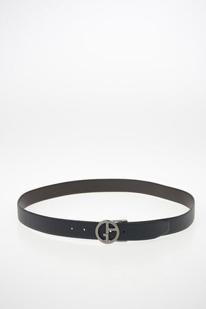 GIORGIO ARMANI 40mm Leather Belt With Plate
