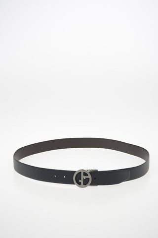 GIORGIO ARMANI 40mm Leather Belt With Plate