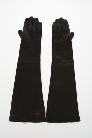 solid color leather gloves