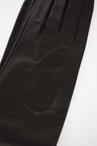 solid color leather gloves