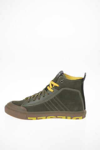 Suede Leather S-ASTICO MC LOGO High-Top Sneakers
