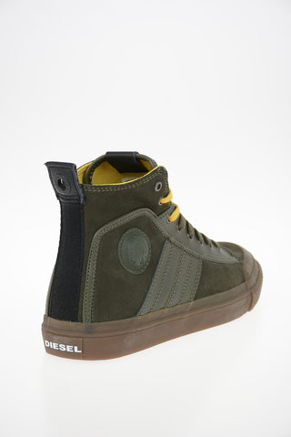 Suede Leather S-ASTICO MC LOGO High-Top Sneakers