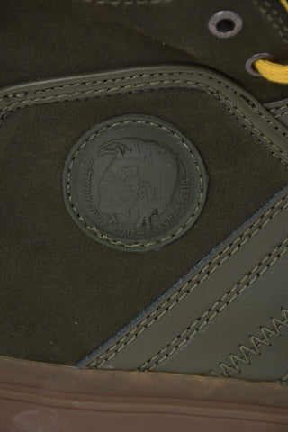 Suede Leather S-ASTICO MC LOGO High-Top Sneakers