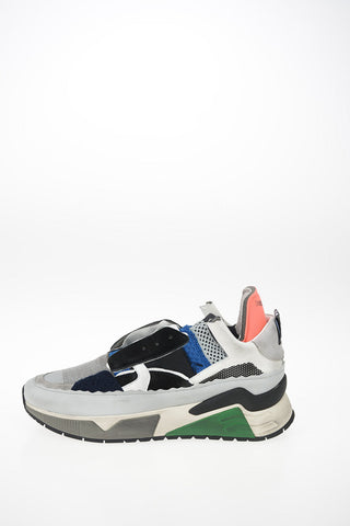 Leather and Fabric S-BRENTHA DEC Pull On Sneakers