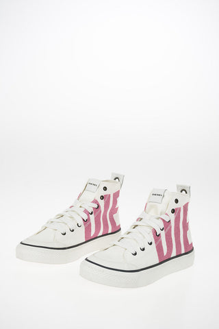 Canvas  S-ASTICO MC High-Top Sneakers with Glittery Details