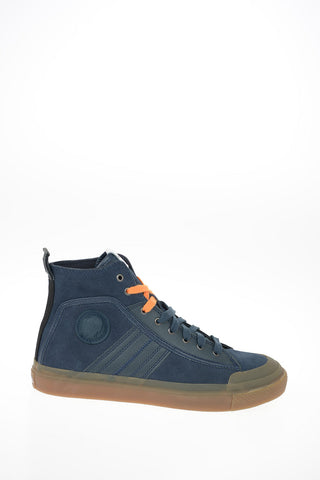 Suede Leather S-ASTICO MC LOGO High-Top Sneakers