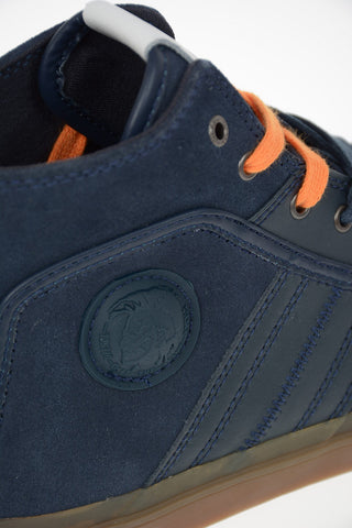 Suede Leather S-ASTICO MC LOGO High-Top Sneakers