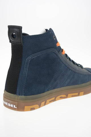 Suede Leather S-ASTICO MC LOGO High-Top Sneakers