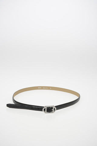 COLLEZIONI 20mm Crocodile-Print Leather Belt