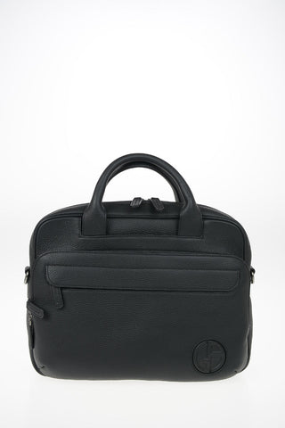 GIORGIO ARMANI Embossed Leather Briefcase