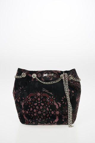 Floral-Print Velvet Bucket bag