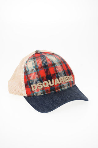 district check Cap with Logo