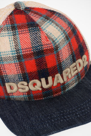 district check Cap with Logo
