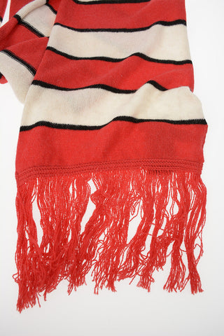 Striped and Fringed K-PIX Scarf