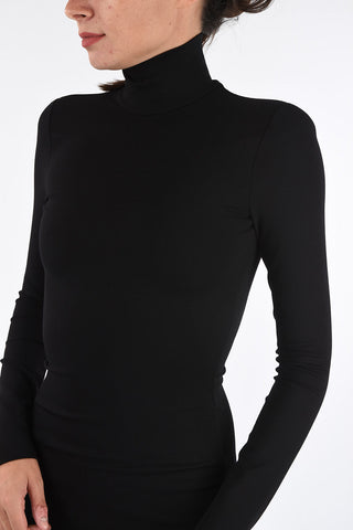 turtle neck knee length bodycon dress