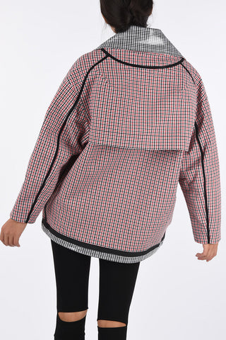 Reversible Houndstooth G-KALIN Double Breasted Coat