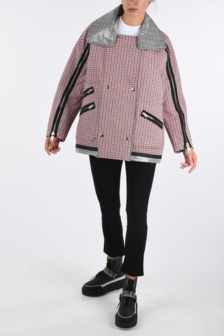Reversible Houndstooth G-KALIN Double Breasted Coat