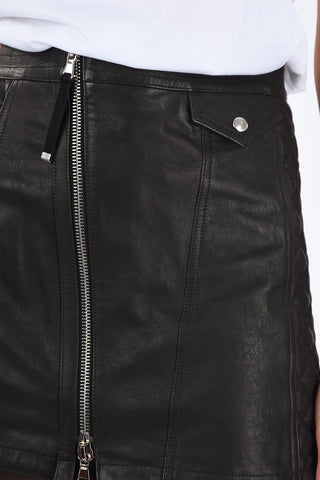 BLACK GOLD Full Zip Leather OLESIA Mini Skirt