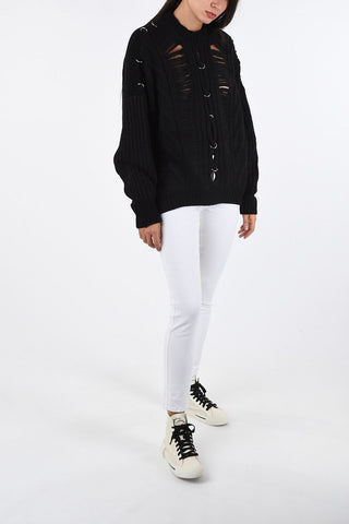 BLACK GOLD U-Shape Backline Aran MEBLY Sweater