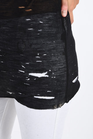Distressed Turtle-Neck T-ERINA-LS Sweater