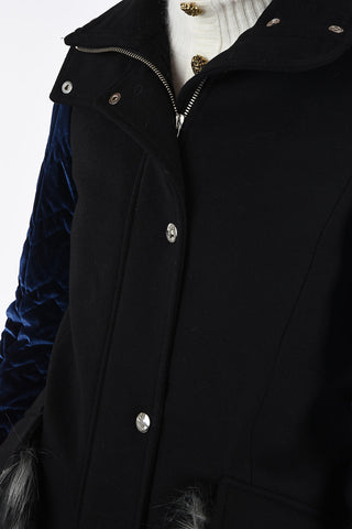 Velvet coat with Faux Fur Insert
