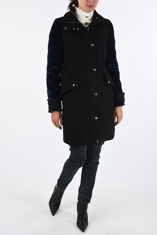 Velvet coat with Faux Fur Insert