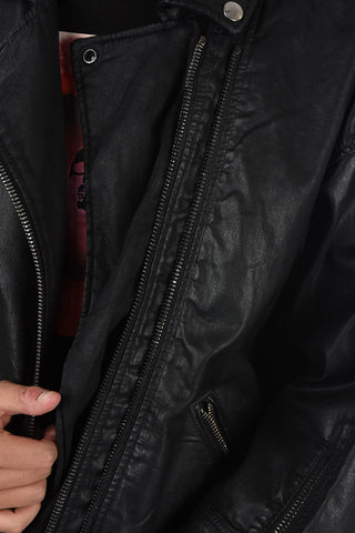 Faux Leather D-JINNIUS-NE Biker Jacket