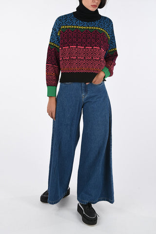 Fair Isle Crew-Neck M-CV-NORV Sweater