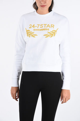 Embroidered Crew-Neck Sweatshirt