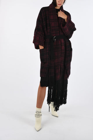 Fringed Gun Club Check M-BOU Coat