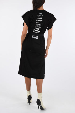 double split-side hem knee length D-FLIX  Shirt dress