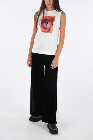 Double Split Side Hem Chenille P-KARAL Pants