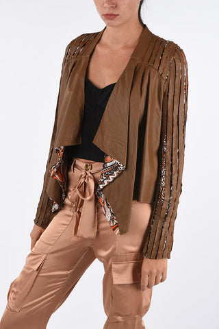 leather asymmetrical Blazer 