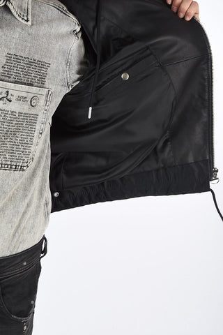 Leather Hoodie L-SOLOVE Jacket