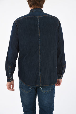 Camicia D-BANDY in Denim con Bottoni Automatici