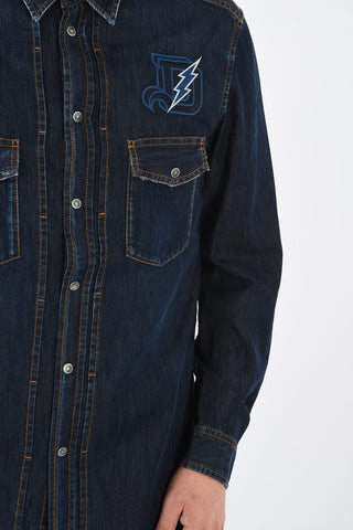 Camicia D-BANDY in Denim con Bottoni Automatici